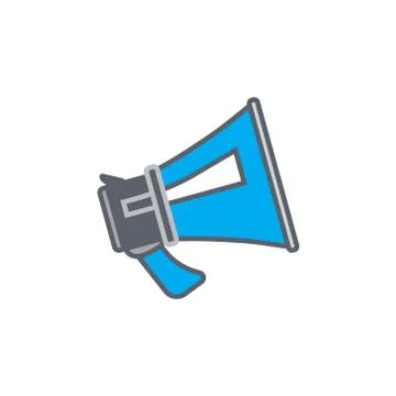 Vector icon or illustration with megaphone Illustrazione stock