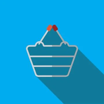 Vector icon or illustration with shopping basket in flat design style Stock Illustration