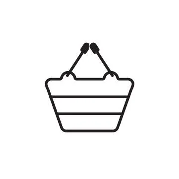 Vector icon or illustration with shopping basket in black color Stock Illustration