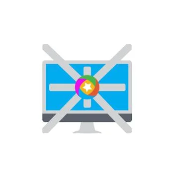 Vector icon or illustration showing internet advertise in materail design style Stock Illustration