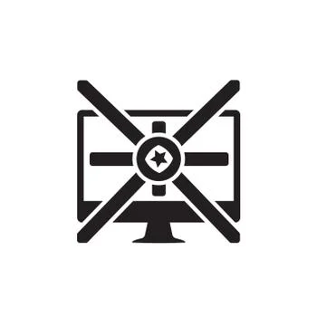 Vector icon or illustration showing internet advertise in one color style Stock Illustration
