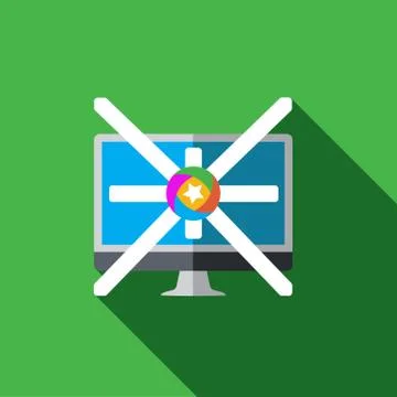 Vector icon or illustration showing internet advertise in flat design style Stock Illustration