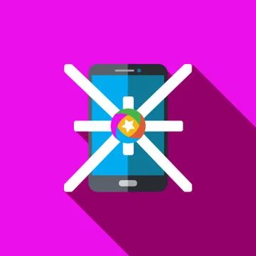 Vector icon or illustration showing mobile advertise in flat design style Stock Illustration