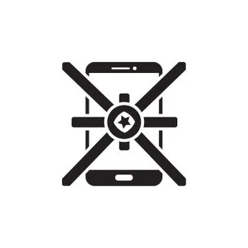 Vector icon or illustration showing mobile internet advertise in one color style Stock Illustration