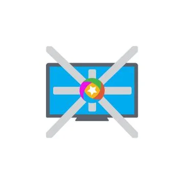 Vector icon or illustration showing tv advertise in materail design style Stock Illustration