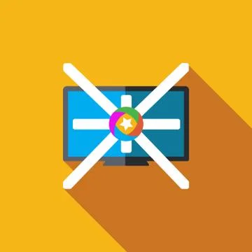 Vector icon or illustration showing tv in flat design style Stock Illustration
