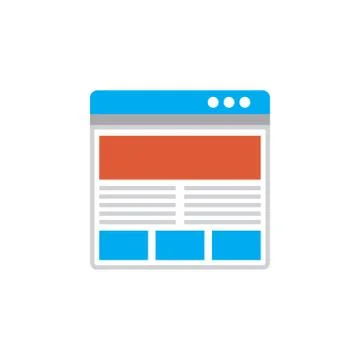 Vector icon or illustration showing web site in materail design style Stock Illustration