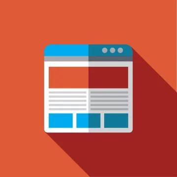 Vector icon or illustration showing web site in flat design style Stock Illustration