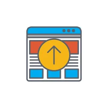 Vector icon or illustration showing web site seo ranking in outline style Stock Illustration
