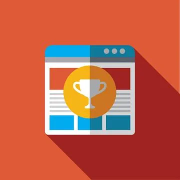 Vector icon or illustration showing web site seo ranking in flat design style Stock Illustration