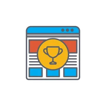 Vector icon or illustration showing web site seo ranking in outline style Stock Illustration