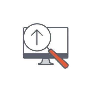 Vector icon or illustration showing web site seo ranking in one color style Stock Illustration