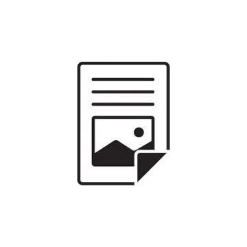 Vector icon or illustration showing text and image contentin one color style Stock Illustration