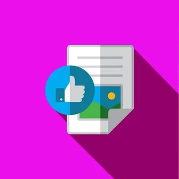 Vector icon or illustration showing text and image content in flat design style Stock Illustration