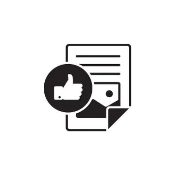 Vector icon or illustration showing text and image contentin one color style Stock Illustration