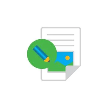 Vector icon or illustration showing text and image content in materail design Stock Illustration