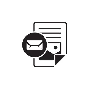 Vector icon or illustration showing text and image contentin one color style Stock Illustration