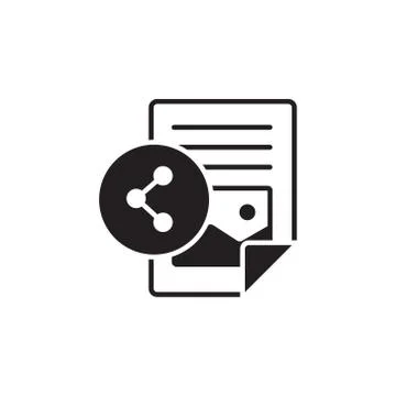 Vector icon or illustration showing text and image contentin one color style Stock Illustration