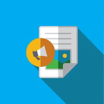 Vector icon or illustration showing text and image content in flat design style Stock Illustration
