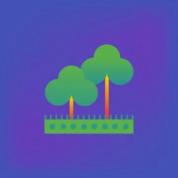 Vector icon or illustration showing park and outdoors in brutalism style Stock Illustration