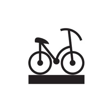 Vector icon or illustration showing bicycle in one color Stock Illustration
