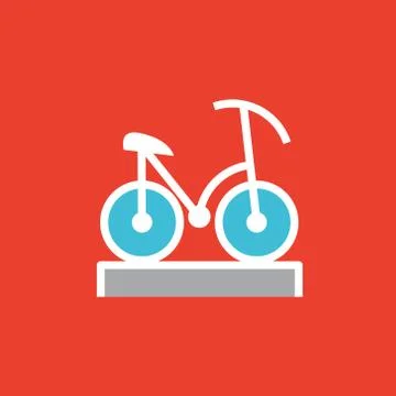 Vector icon or illustration showing bicycle in outline style Stock Illustration