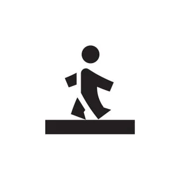 Vector icon or illustration showing walking human in one color Stock Illustration