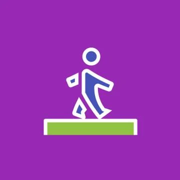 Vector icon or illustration showing walking human in outline style Stock Illustration