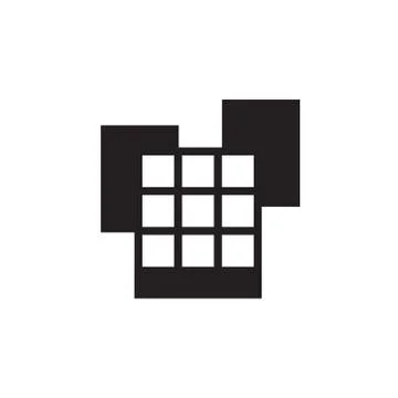 Vector icon or illustration showing office buildings in one color Stock Illustration