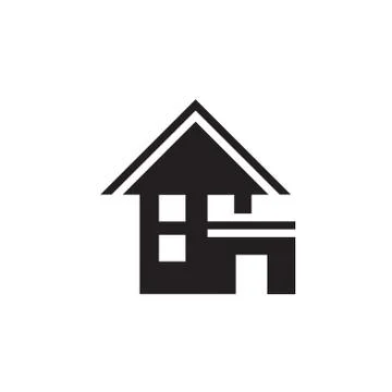 Vector icon or illustration showing cottage house in one color Stock Illustration