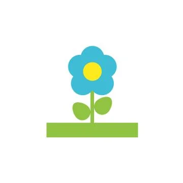 Vector icon or illustration showing flower in material design style Stock Illustration