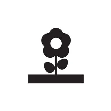 Vector icon or illustration showing flower in one color Stock-Illustration