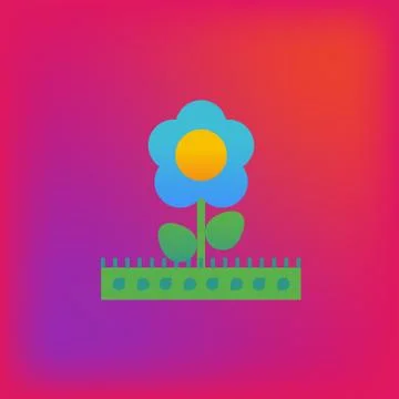 Vector icon or illustration showing flower in brutalism style Stock Illustration