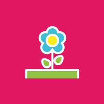 Vector icon or illustration showing flower in outline style Stock Illustration