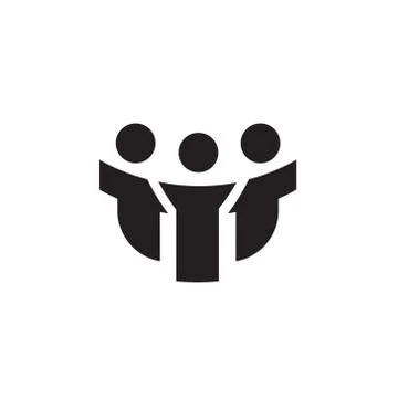 Vector icon or illustration showing friends company in one color Stock Illustration