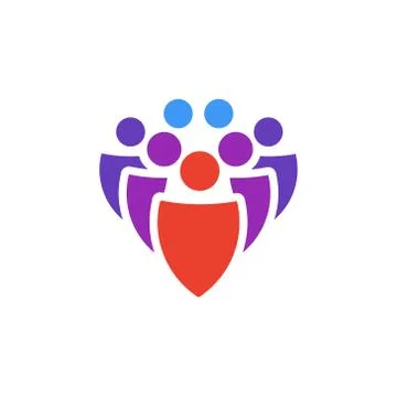 Vector icon or illustration showing group of people in material design style Stock Illustration