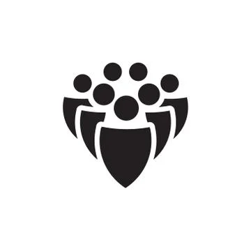 Vector icon or illustration showing group of people in one color Stock Illustration