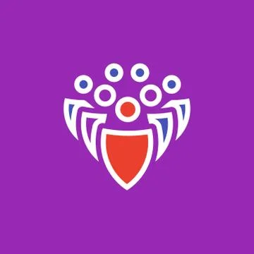 Vector icon or illustration showing group of people in outline style Stock Illustration