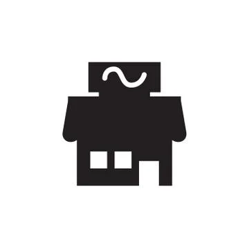 Vector icon or illustration showing store building in one color Stock Illustration