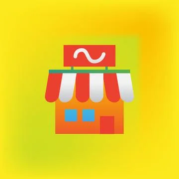Vector icon or illustration showing store building in brutalism style Stock Illustration