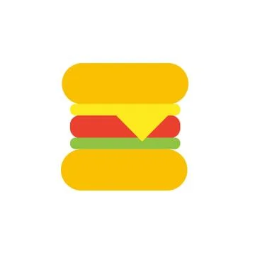 Vector icon or illustration showing hamburger in material design style Stock Illustration