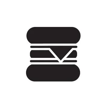 Vector icon or illustration showing hamburger in one color Stock Illustration