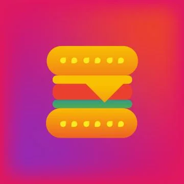 Vector icon or illustration showing hamburger in brutalism style Stock Illustration