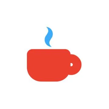 Vector icon or illustration showing cup of coffee or tea in material design Stock Illustration
