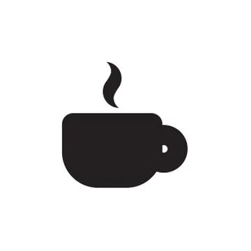 Vector icon or illustration showing cup of coffee or tea in one color Stock Illustration