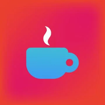 Vector icon or illustration showing cup of coffee or tea in brutalism style Stock Illustration
