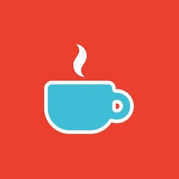 Vector icon or illustration showing cup of coffee or tea in outline style Stock Illustration