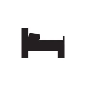 Vector icon or illustration showing bed in hotel room in one color Stock Illustration