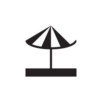 Vector icon or illustration showing umbrella on the sand in one color Stock Illustration