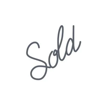 Vector icon or illustration with sold lettering word in outline style Stock Illustration